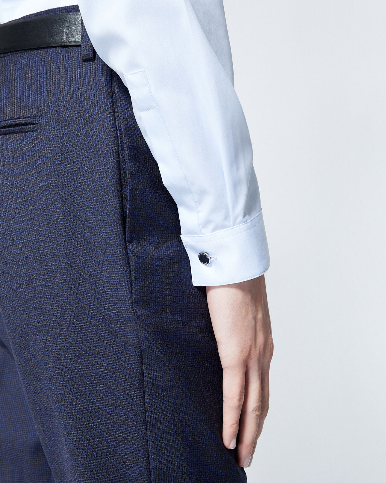 The Kooples MEN SKY blue classic-collar shirt w/embroidered logo
