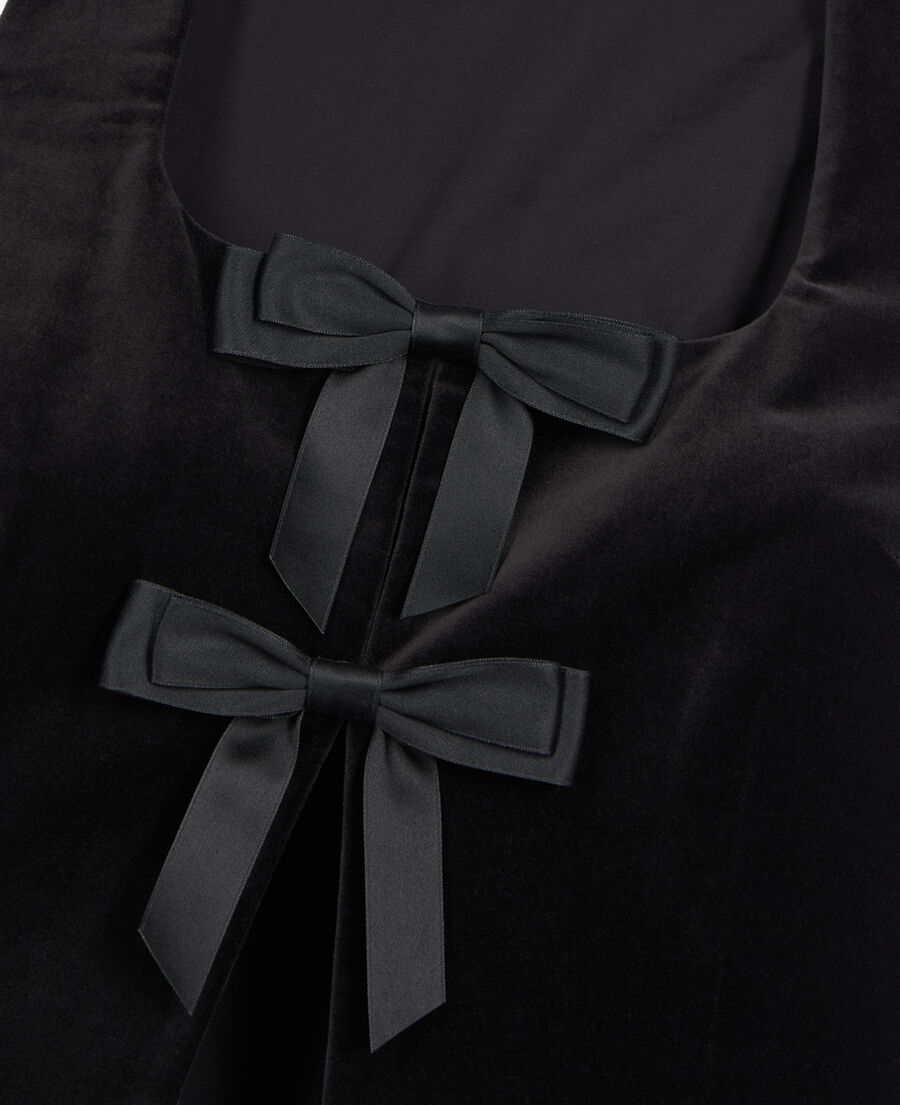 The Kooples WOMEN BLACK black velvet top 