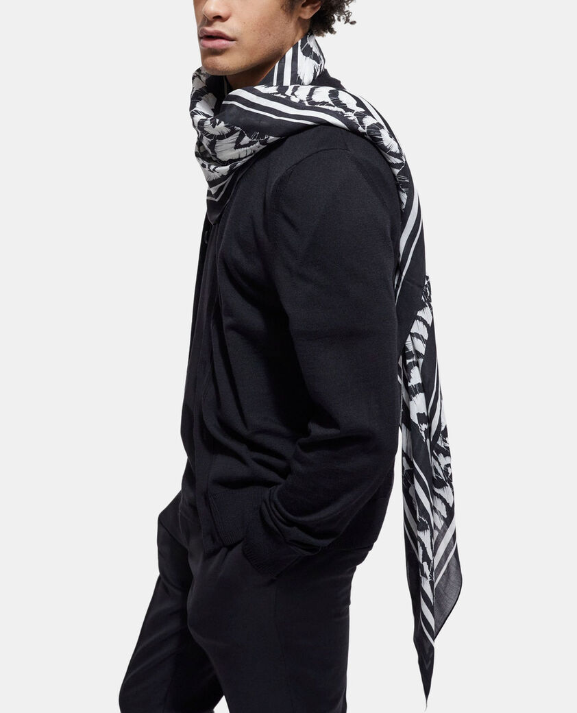The Kooples MIXED ECRU printed cashmere scarf