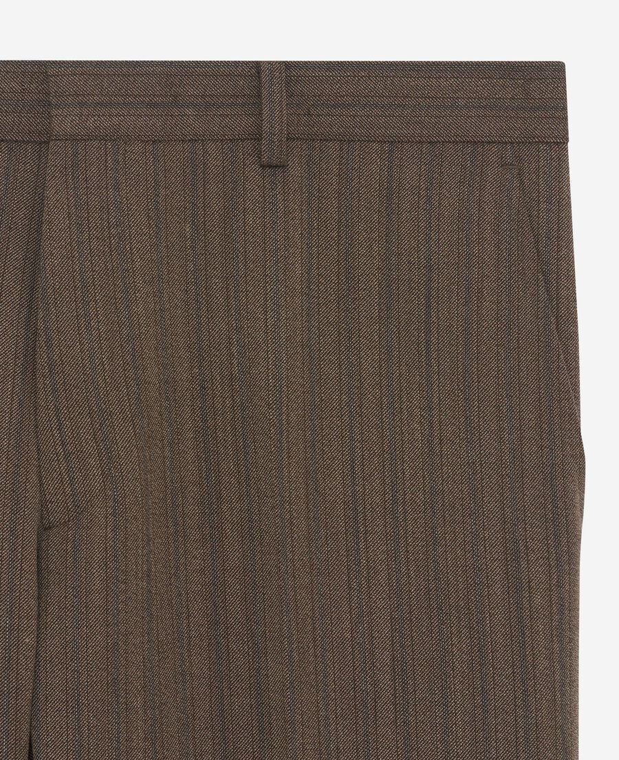 The Kooples MEN LIGHT BROWN straight brown pinstripe suit pants
