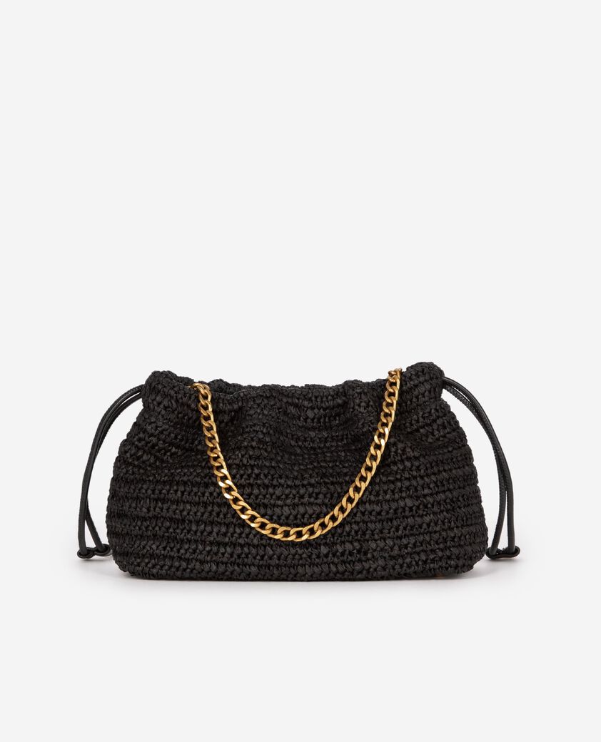 The Kooples WOMEN BLACK taylor bag in black raffia