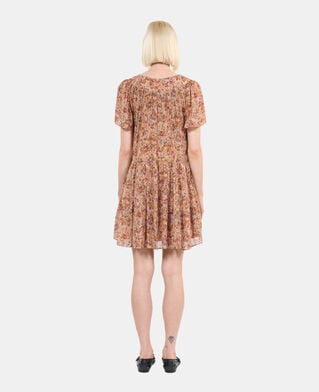 The Kooples WOMEN CAMEL / BROWN floral print short dress