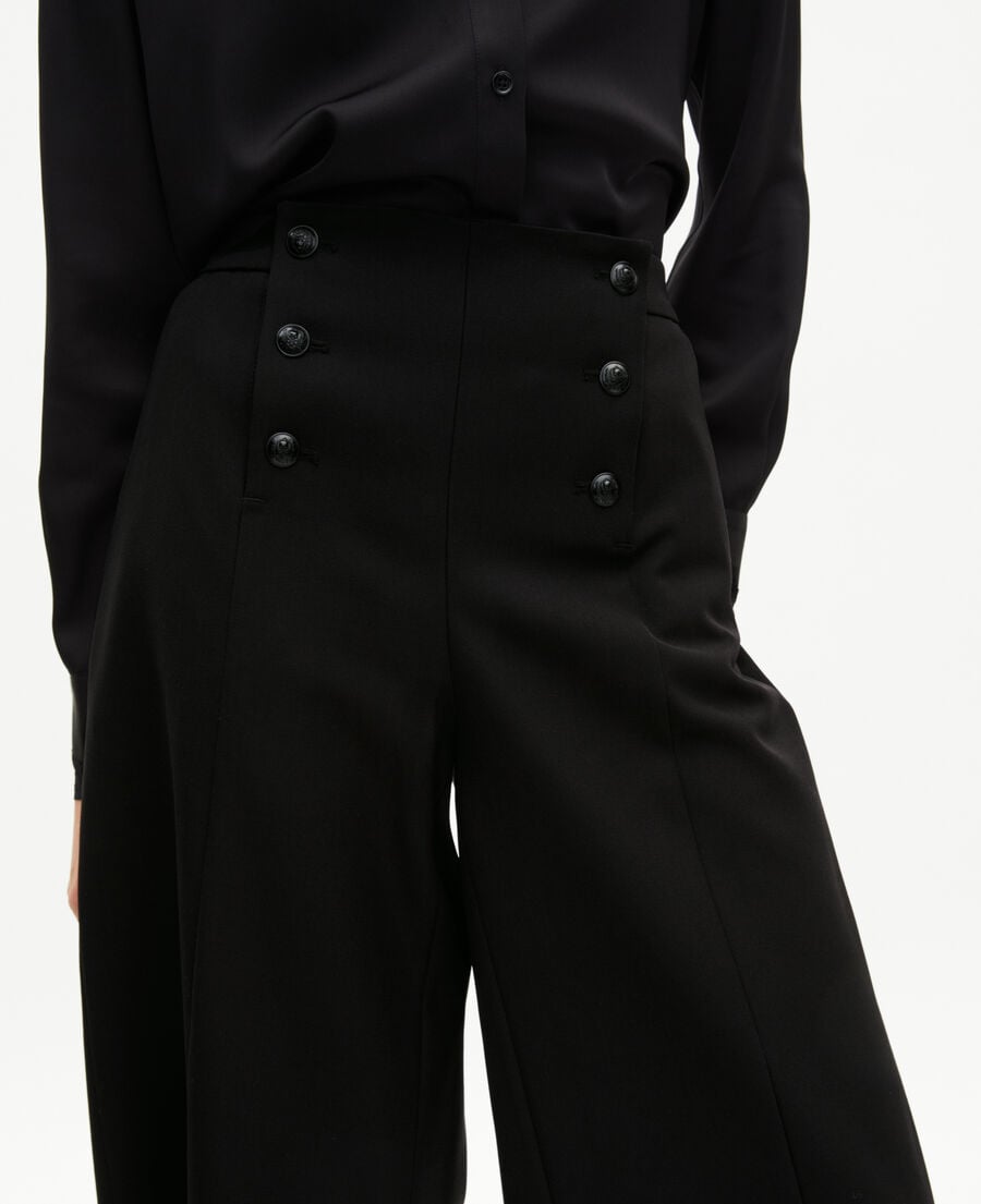 The Kooples F BLACK wide-leg pants with black bridge