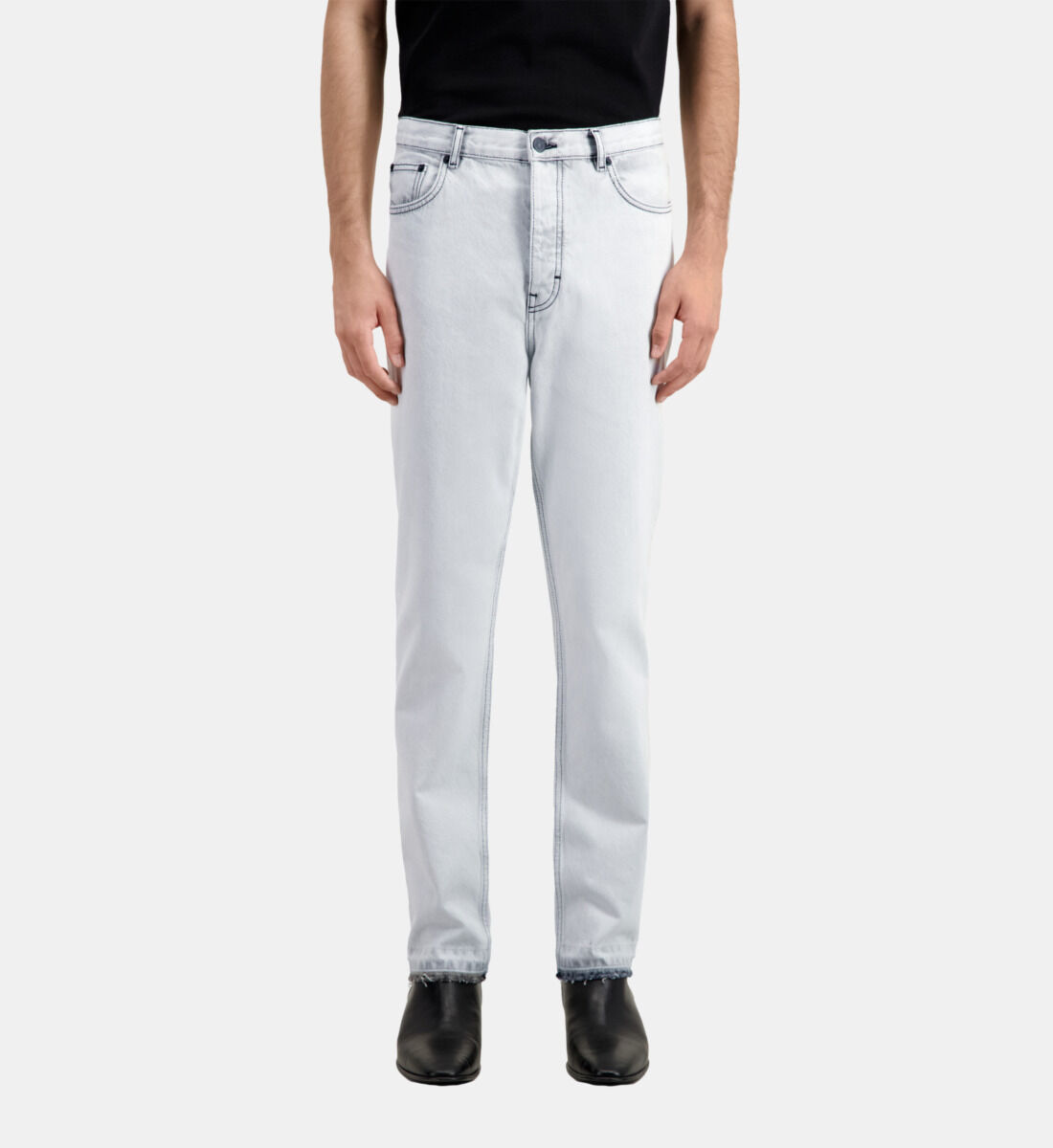 Straight bleached white jeans The Kooples US
