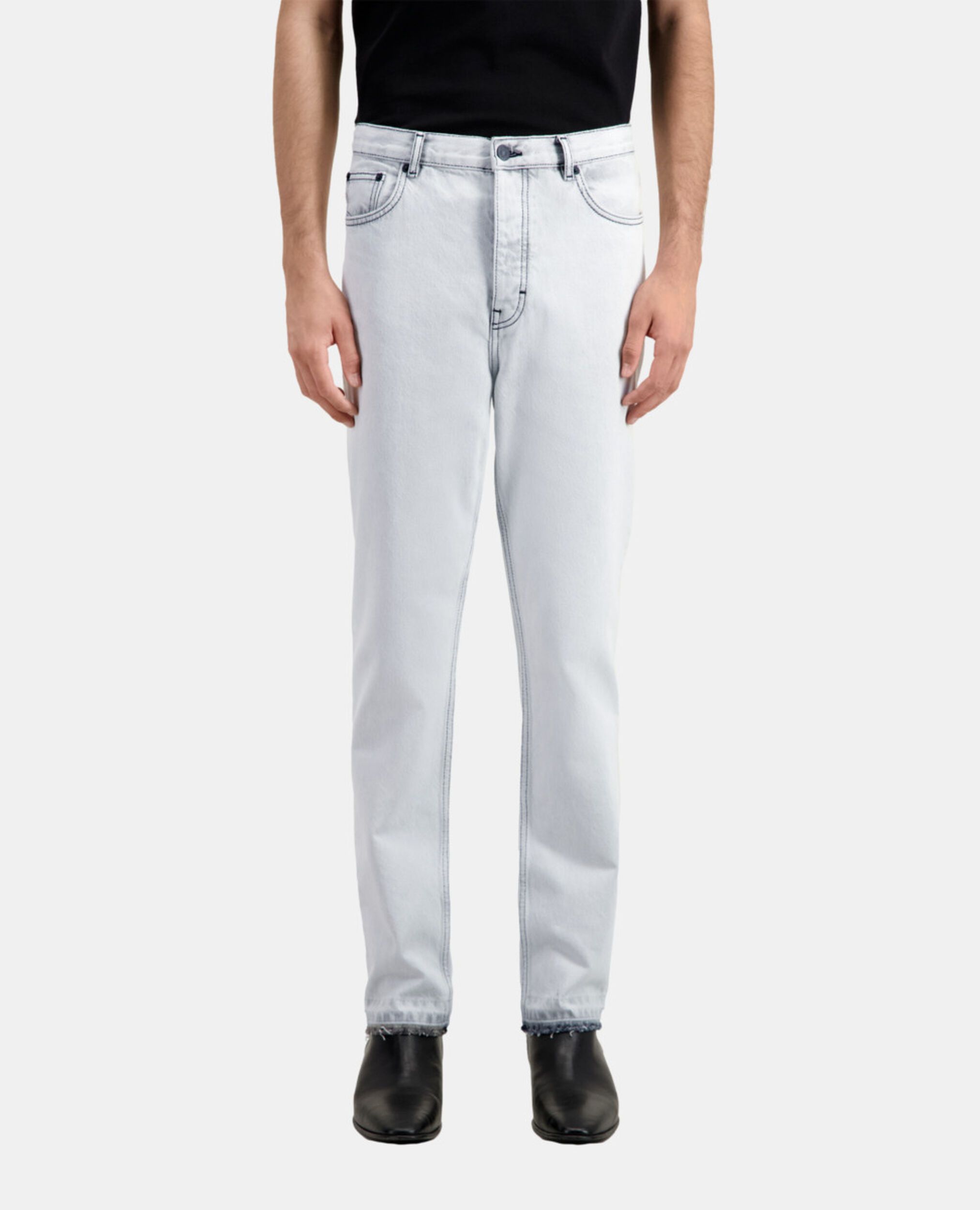 Straight bleached white jeans, WHITE BLEACH, hi-res image number null