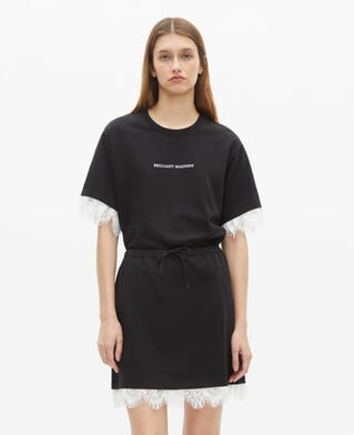 The Kooples DAMEN BLACK kurzer rock mit schwarzer spitze