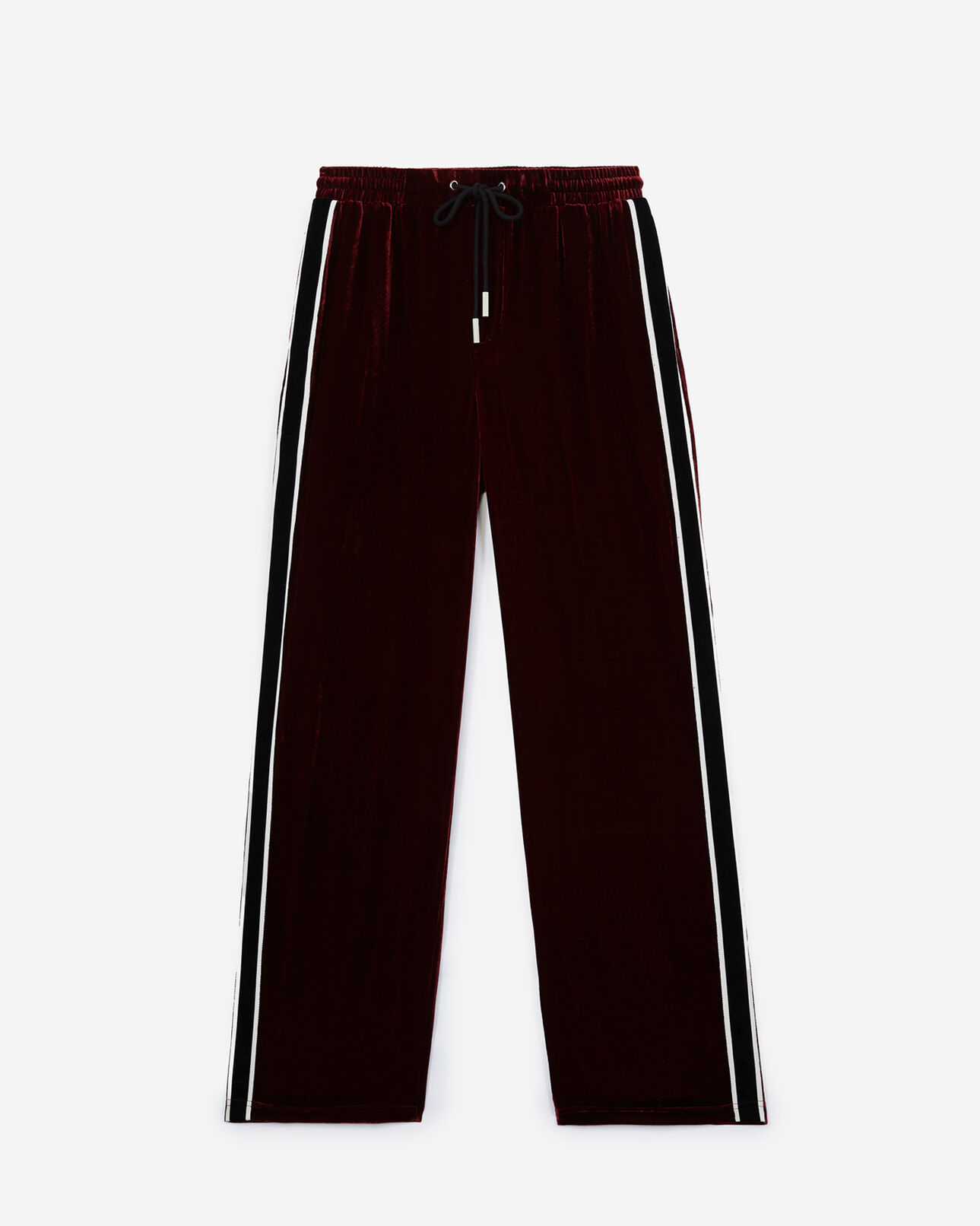 The Kooples WOMEN BURGUNDY burgundy velvet trousers with satin bands