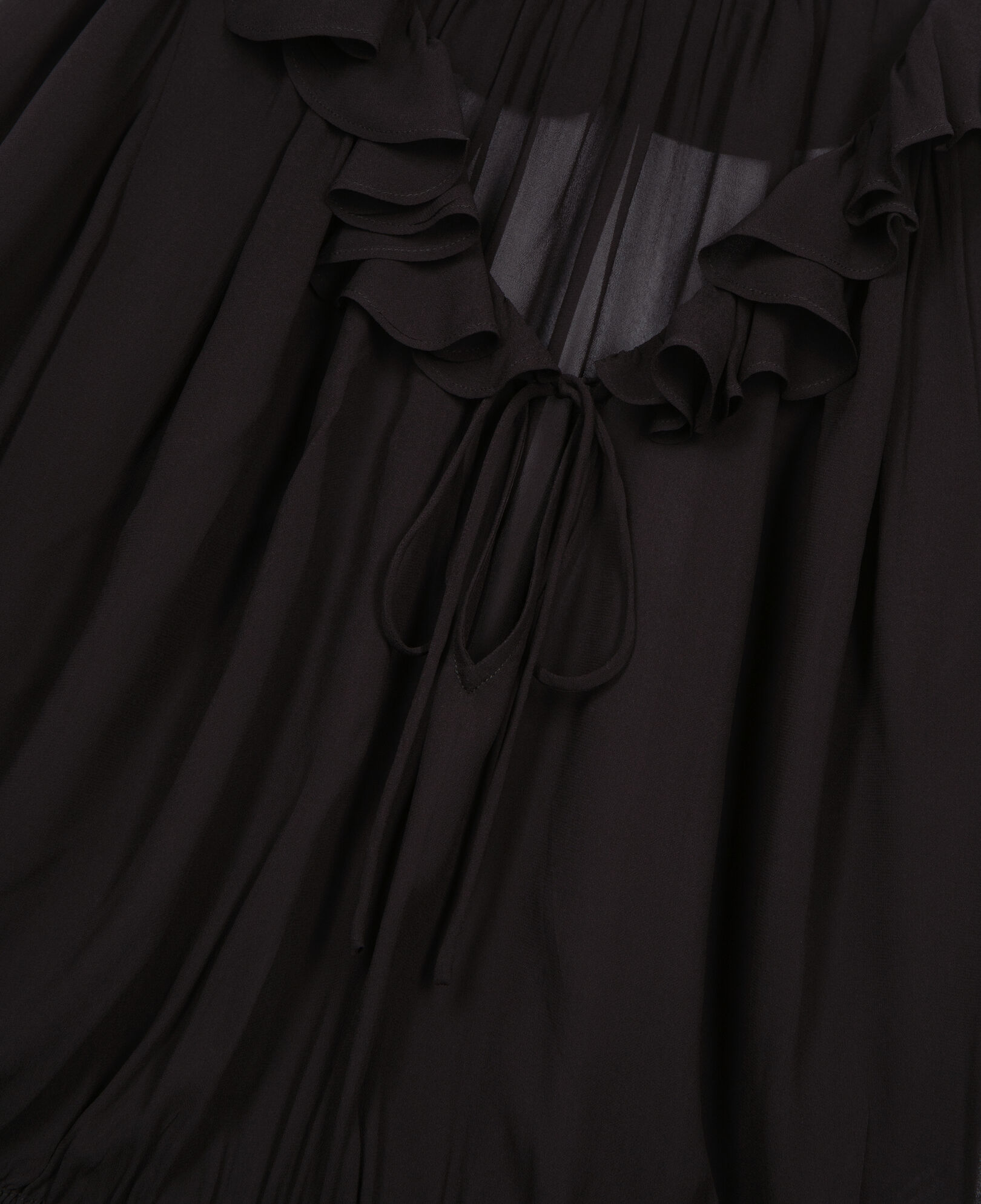 The Kooples WOMEN BLACK STONE black ruffled top