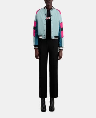 The Kooples FEMME CELADON blouson court avec patchwork multicouleur