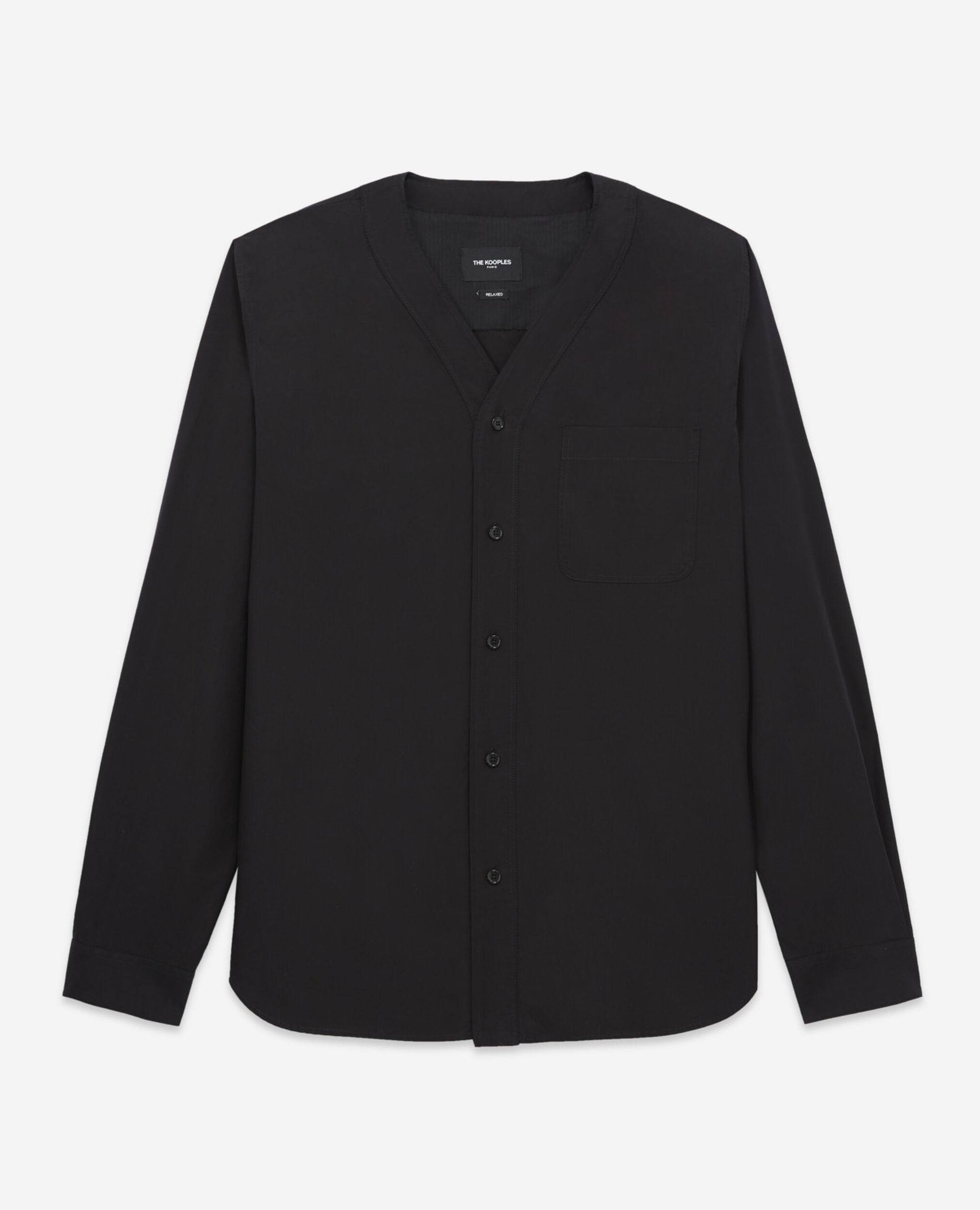 Shirt with baseball collar, BLACK, hi-res image number null