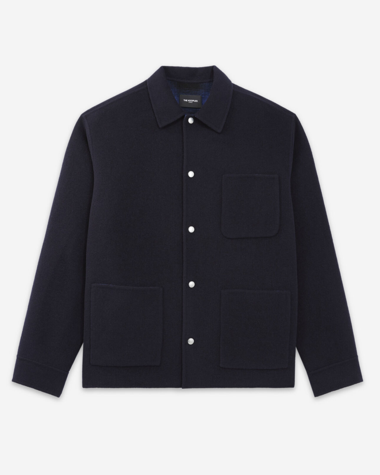 The Kooples MEN NAVY navy blue wool jacket with chest pockets