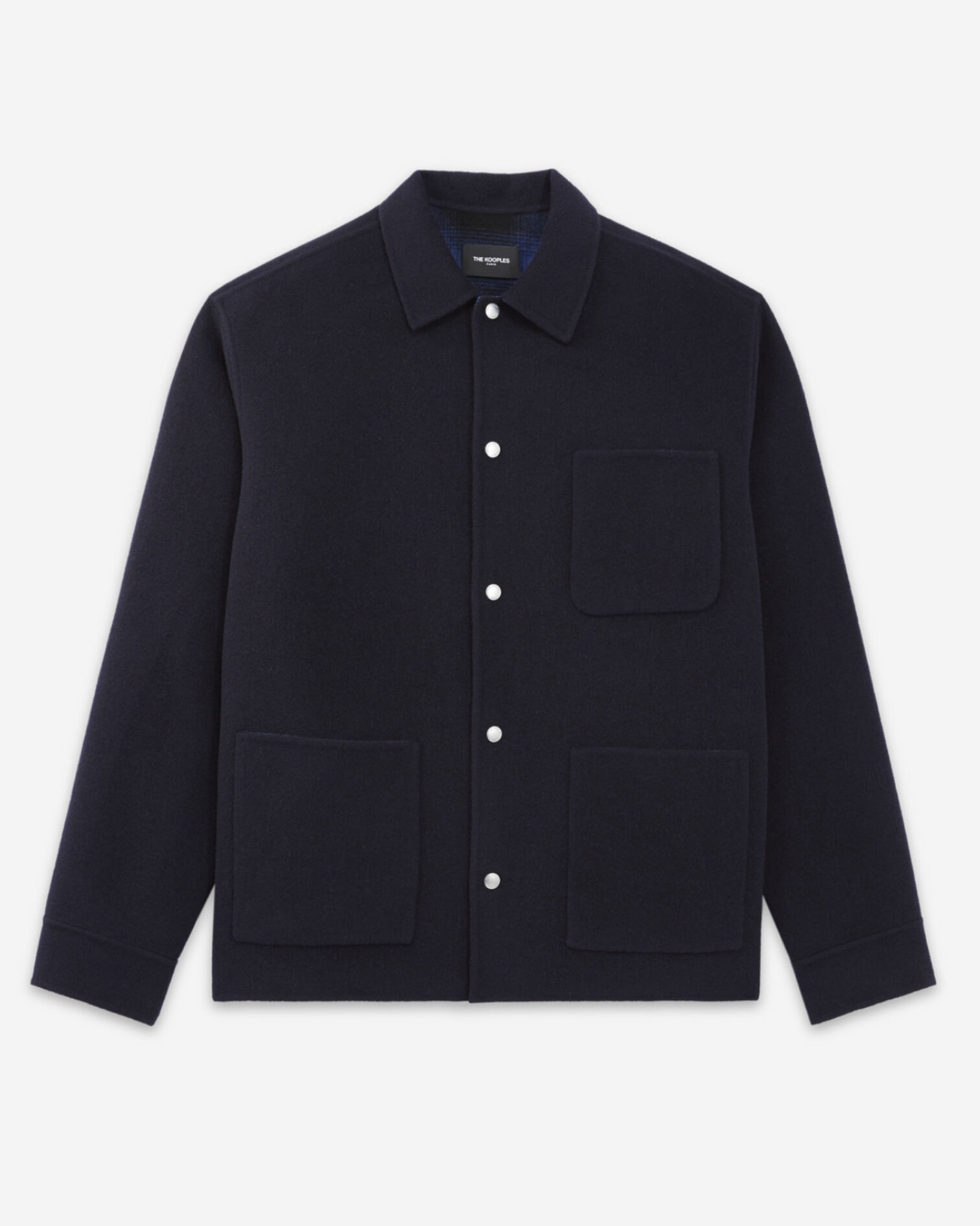 Navy blue wool jacket with chest pockets, NAVY, hi-res image number null