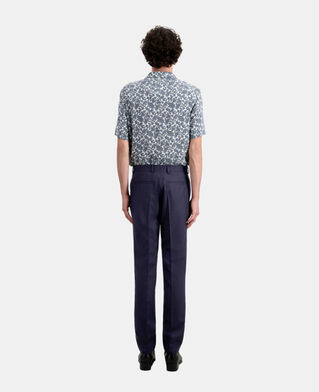 The Kooples HOMME NAVY pantalon de costume bleu marine en flanelle