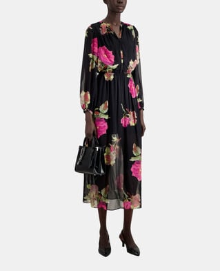 The Kooples WOMEN PINK BLACK long printed dress