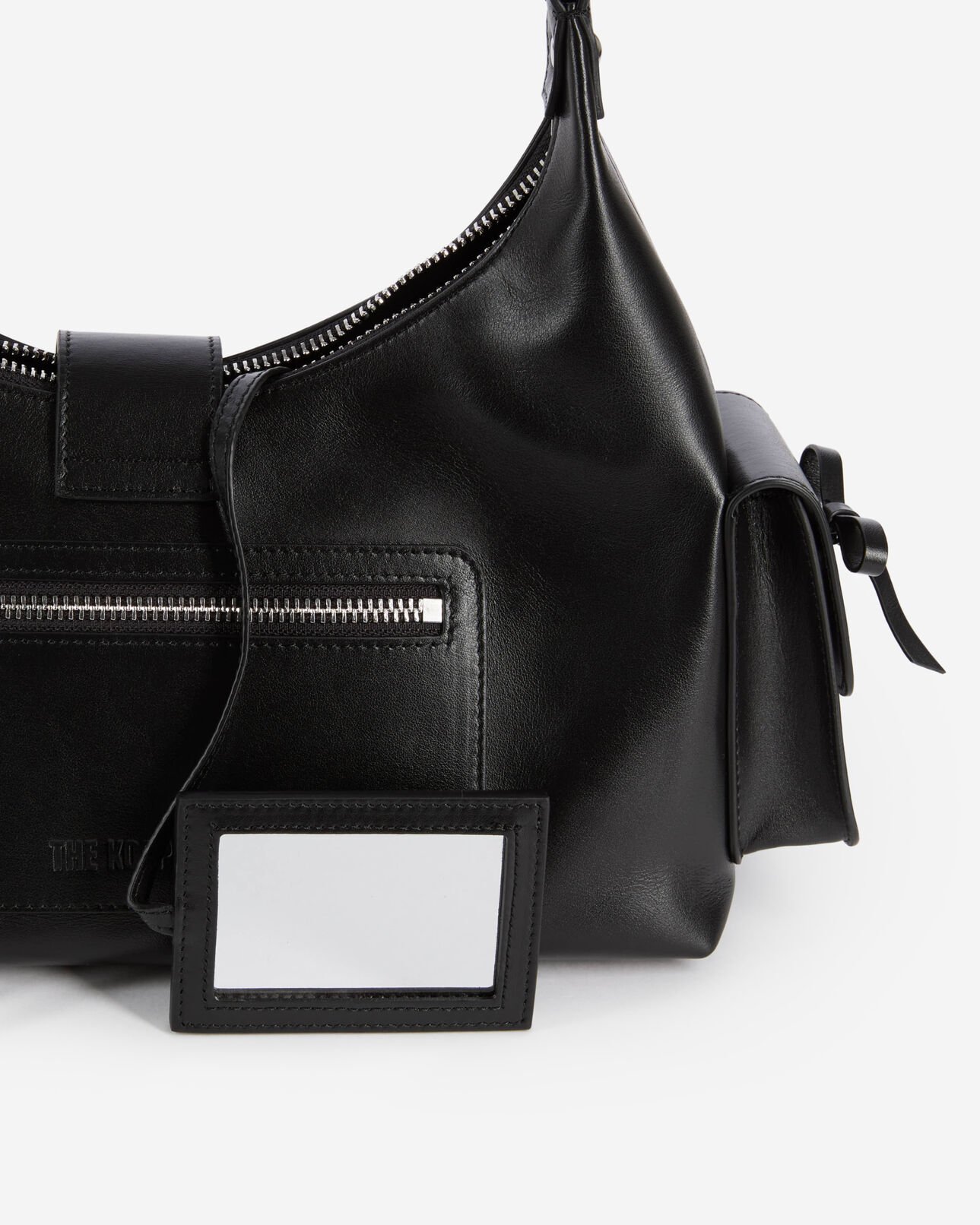 The Kooples WOMEN BLACK amelia bag with chain in black smooth leather