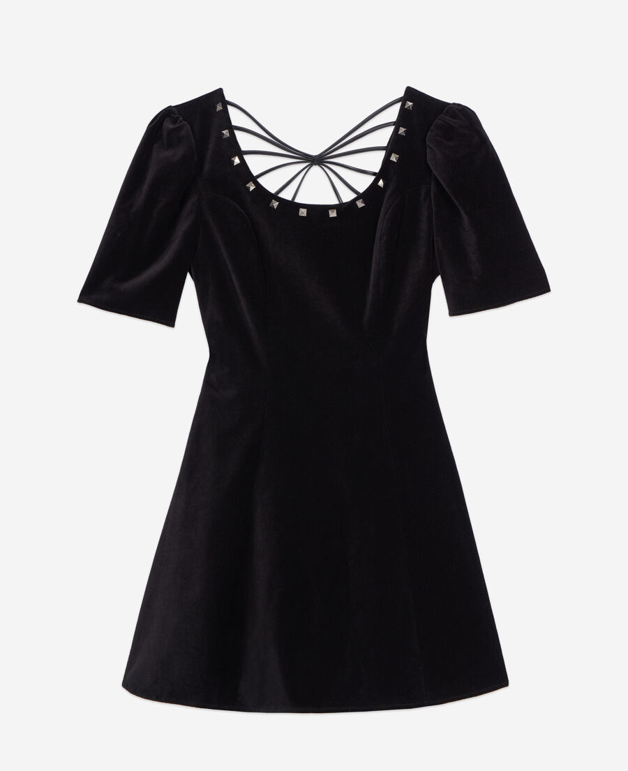 The Kooples F BLACK short black velvet dress