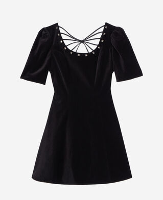 The Kooples F BLACK short black velvet dress