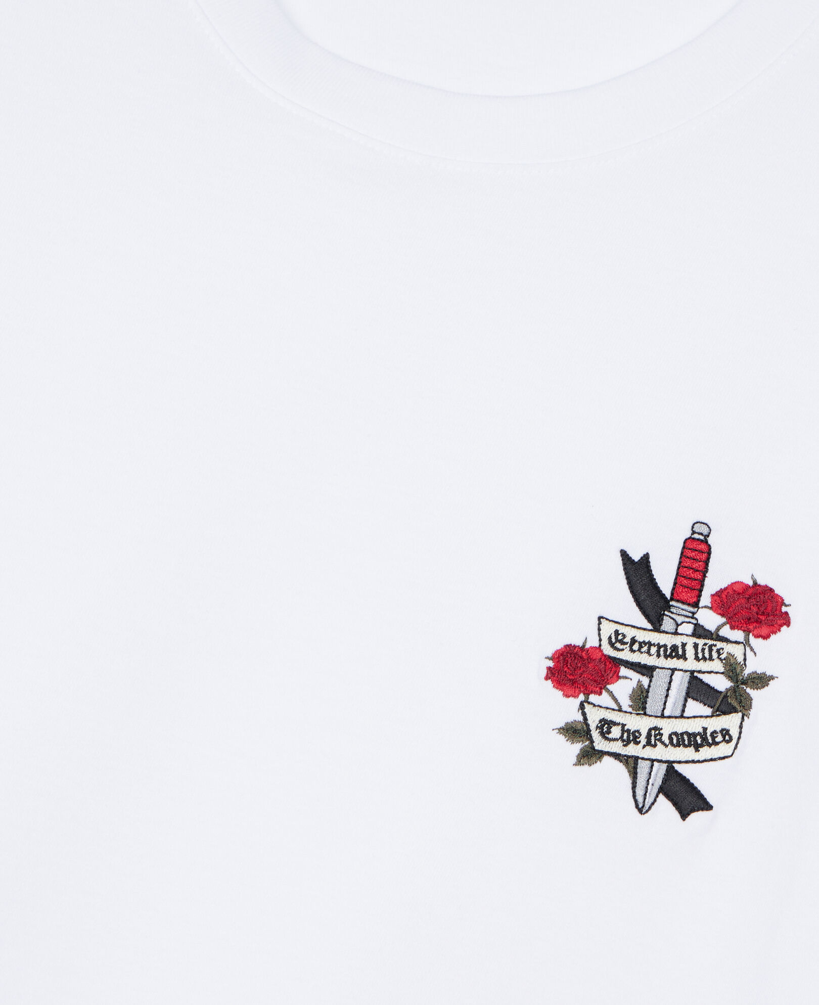 The Kooples MEN WHITE white t-shirt with eternal life embroidery