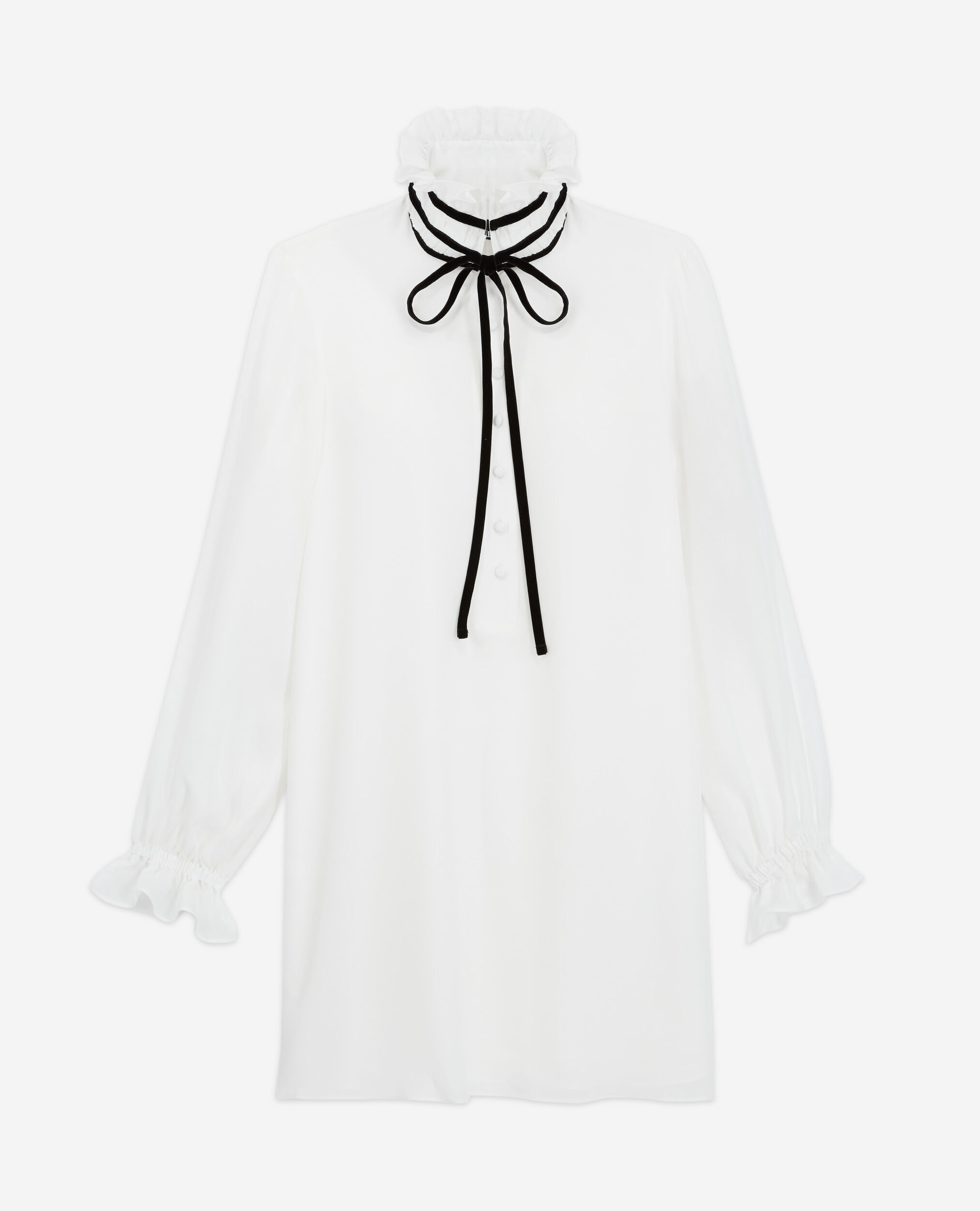 Short white silk dress, WHITE, hi-res image number null