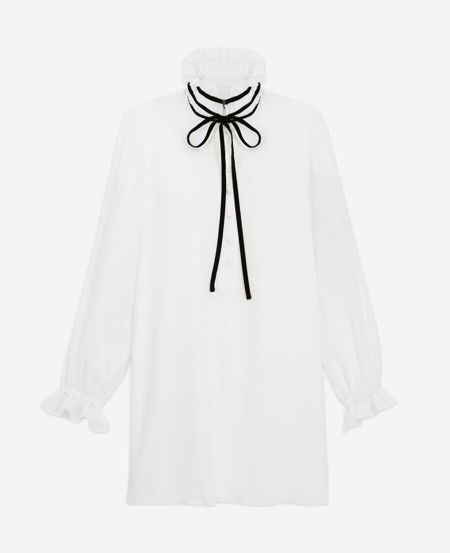 short white silk dress