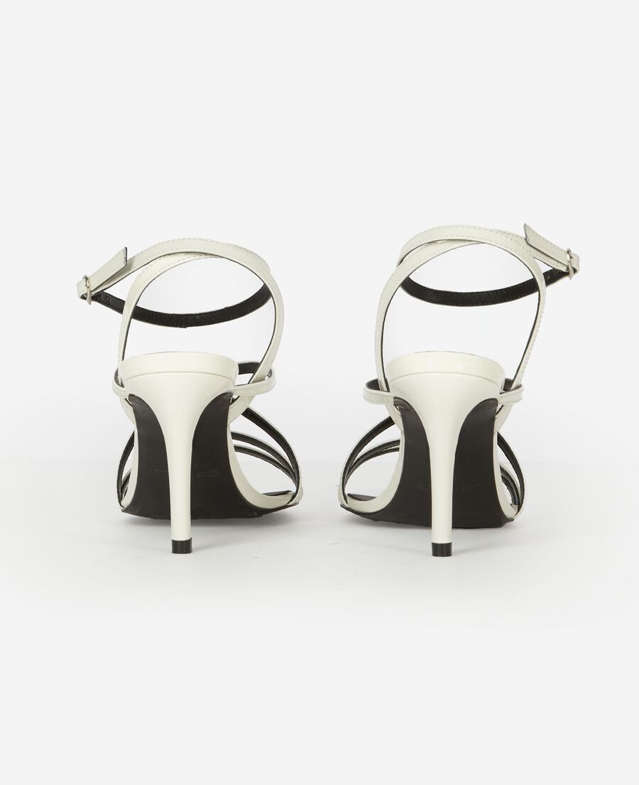 The Kooples F ECRU white patent leather heeled sandals