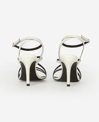 The Kooples F ECRU white patent leather heeled sandals
