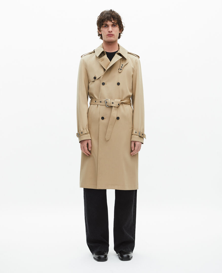 The Kooples HERREN BEIGE beiger weit geschnittener trenchcoat