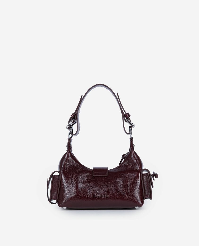 The Kooples WOMEN BORDEAUX amelia small bag in burgundy cracked leather