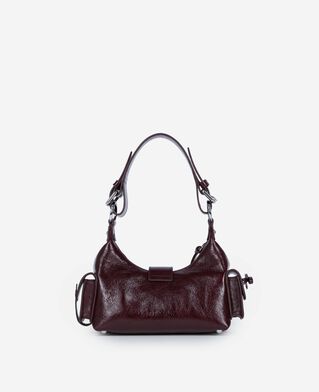 The Kooples FEMME BORDEAUX sac amelia small en cuir craquelé bordeaux