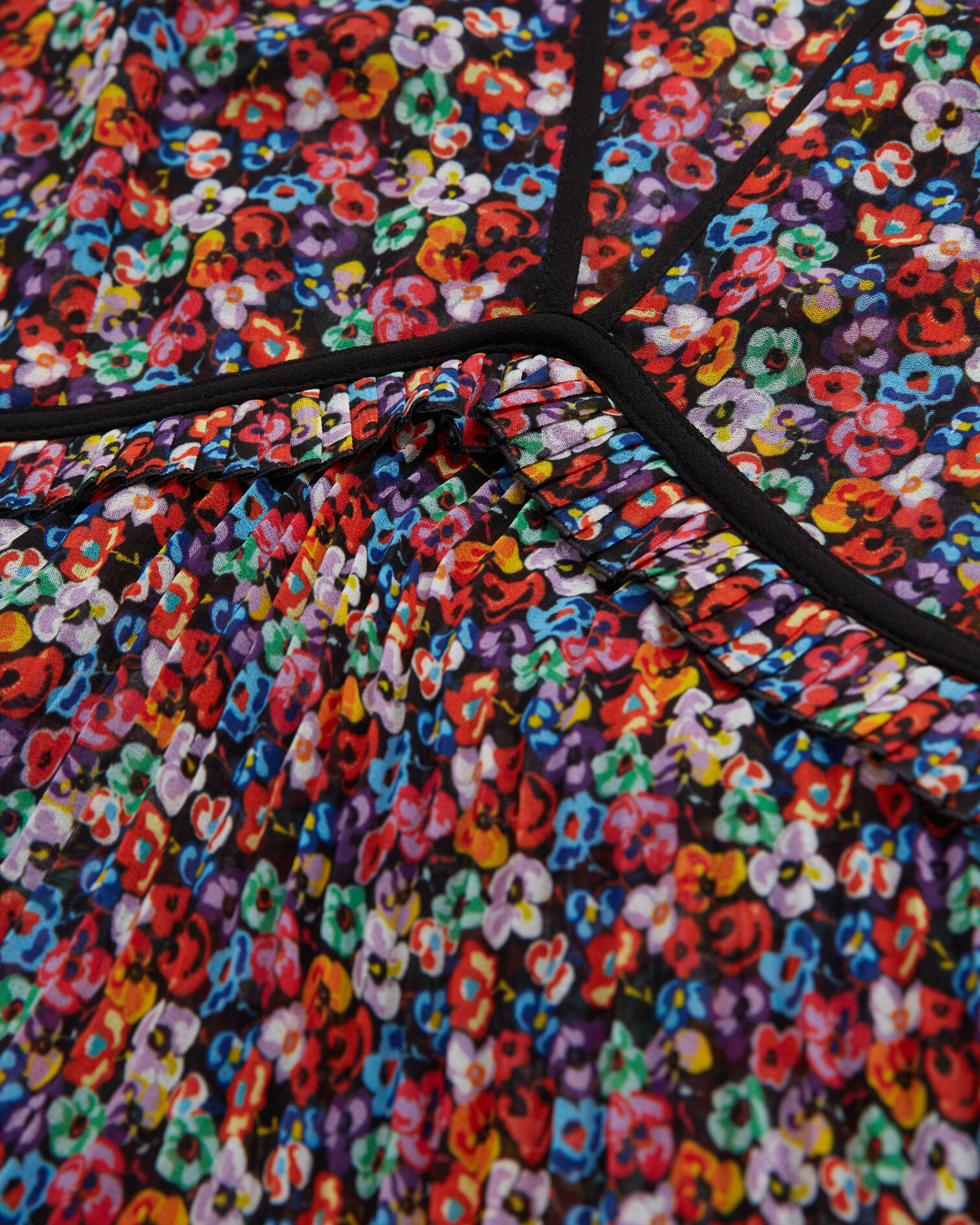 Long multicolor pleated dress, MULTICOLOR, hi-res image number null