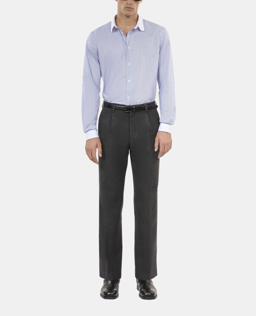 The Kooples HOMBRE BLACK GREY pantal&oacute;n traje algod&oacute;n lana gris