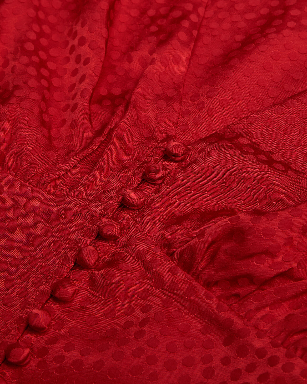 The Kooples FEMME ORIENTAL RED top court à pois jacquard rouge