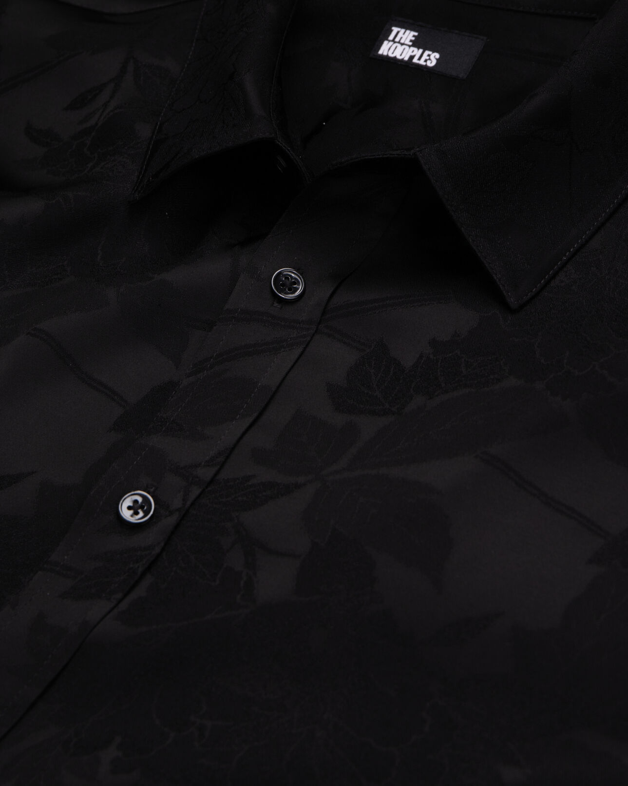 The Kooples HOMME BLACK chemise jacquard à fleurs noire