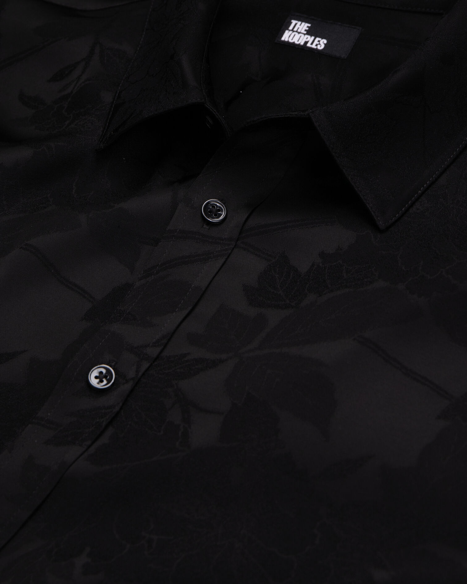 Chemise jacquard à fleurs noire, BLACK, hi-res image number null