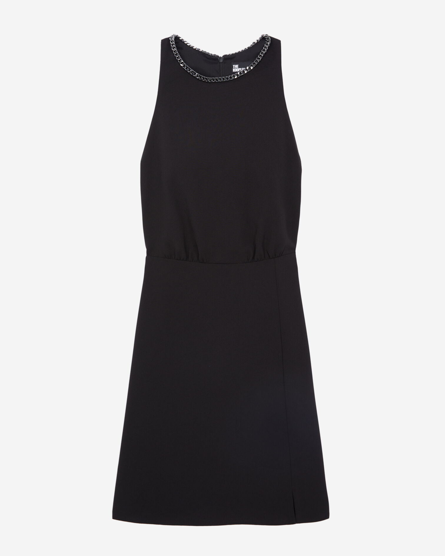 Short black crepe dress, BLACK, hi-res image number null