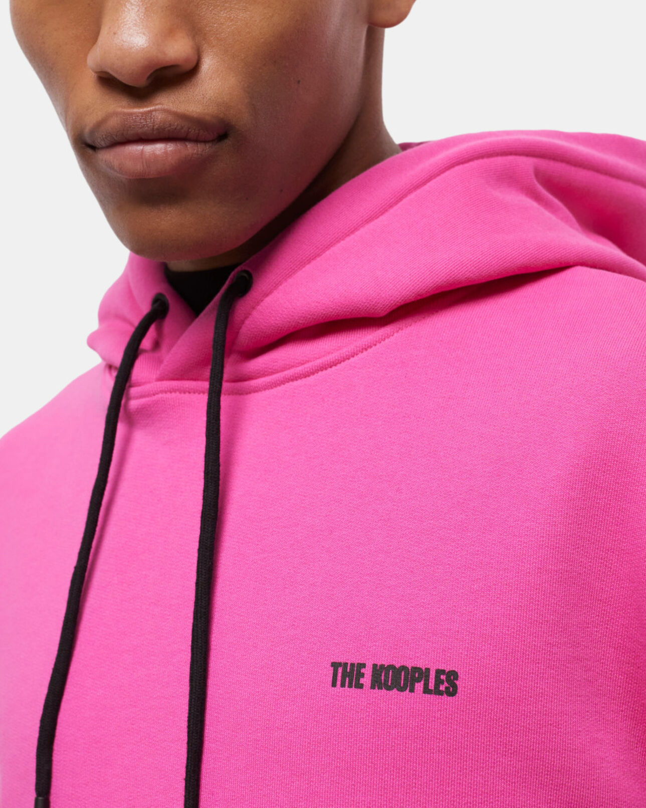 The Kooples HOMME PINK sweatshirt à capuche rose avec logo