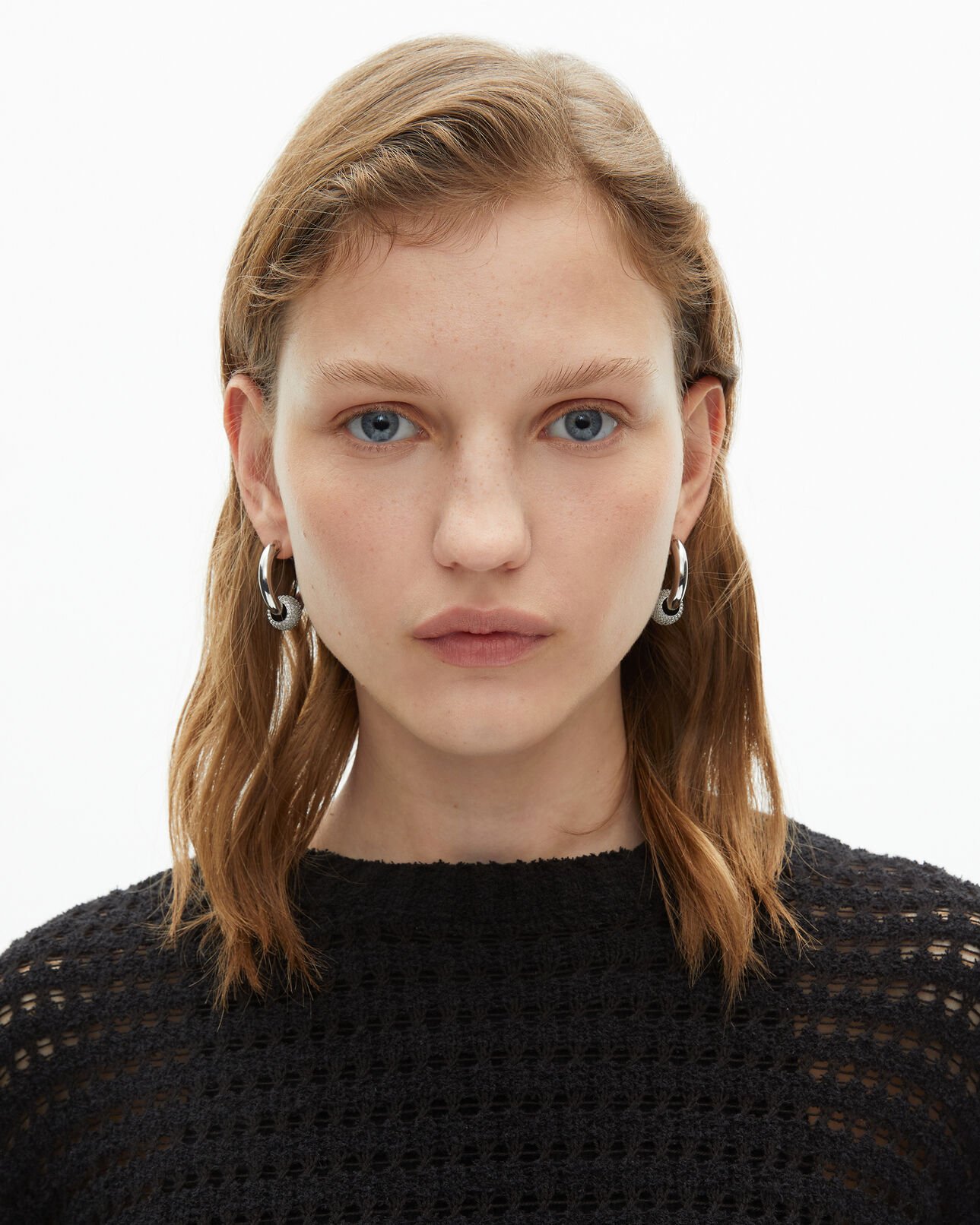 The Kooples FEMME BLACK pull ajouré mélangé noir