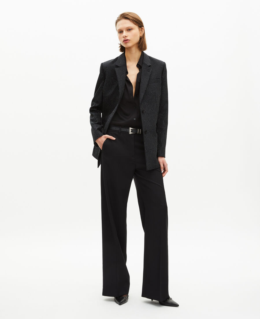 The Kooples WOMEN BLACK black rhinestone jacket