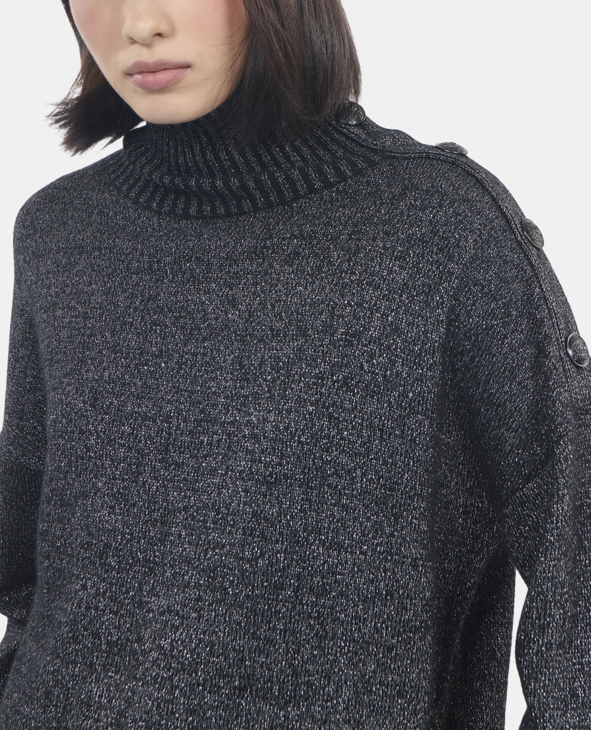 Pull en laine et cachemire noir, BLACK, hi-res image number null