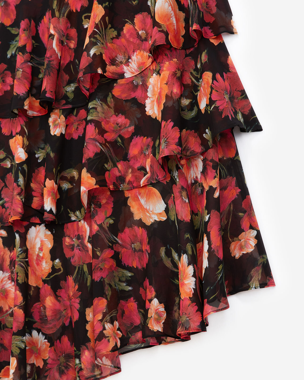 The Kooples FEMME MULTICOLOR robe longue volants à imprimé fleuri