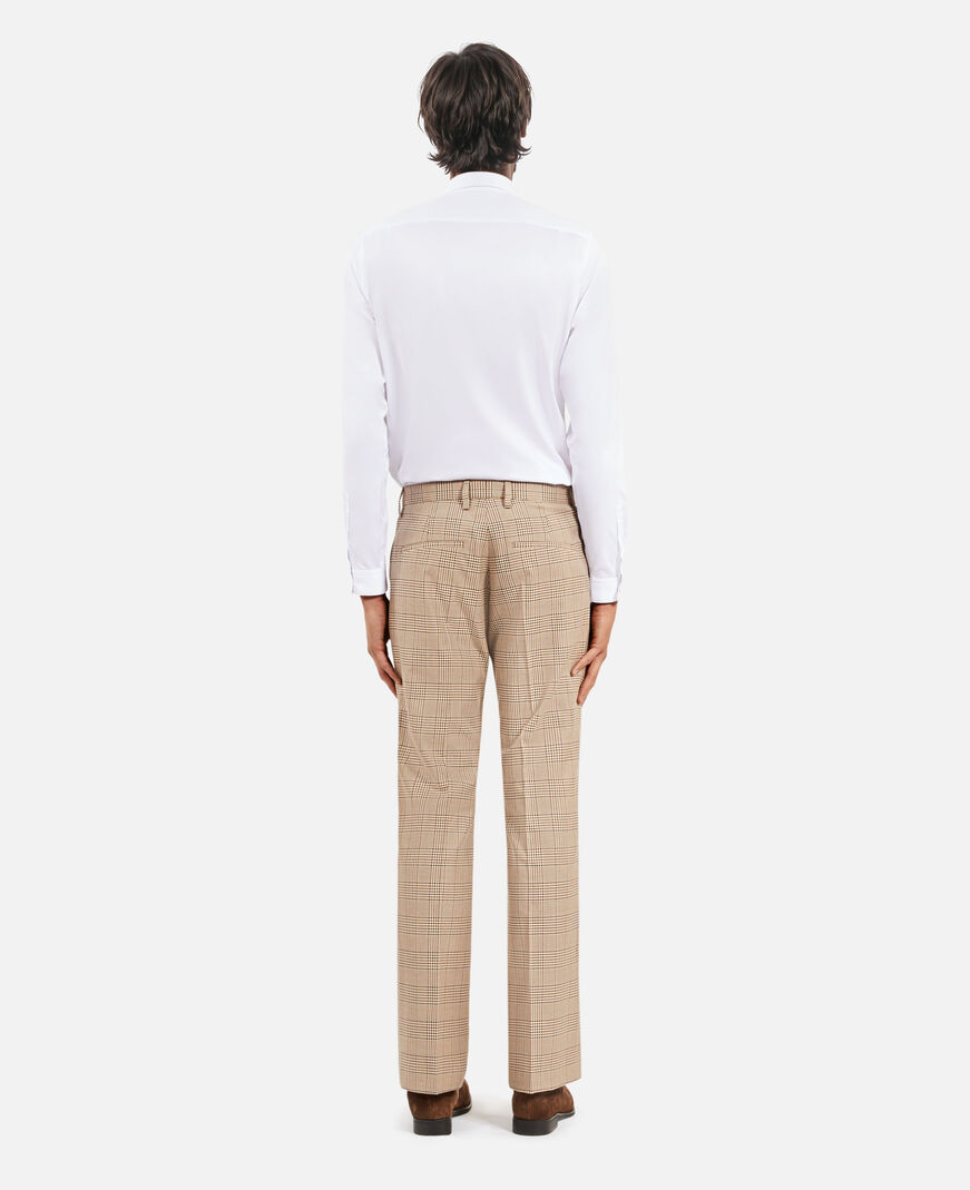 The Kooples HOMME BEIGE-BROWN pantalon de costume prince de galles beige