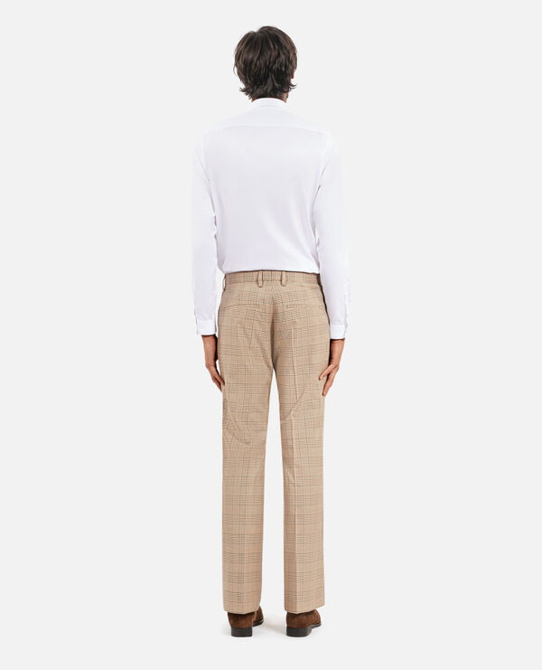 The Kooples HOMBRE BEIGE-BROWN pantalones de traje príncipe de gales beige