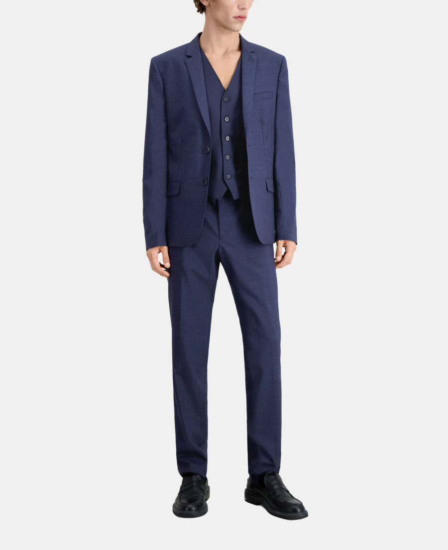 chaqueta traje azul marino lana micromotivos