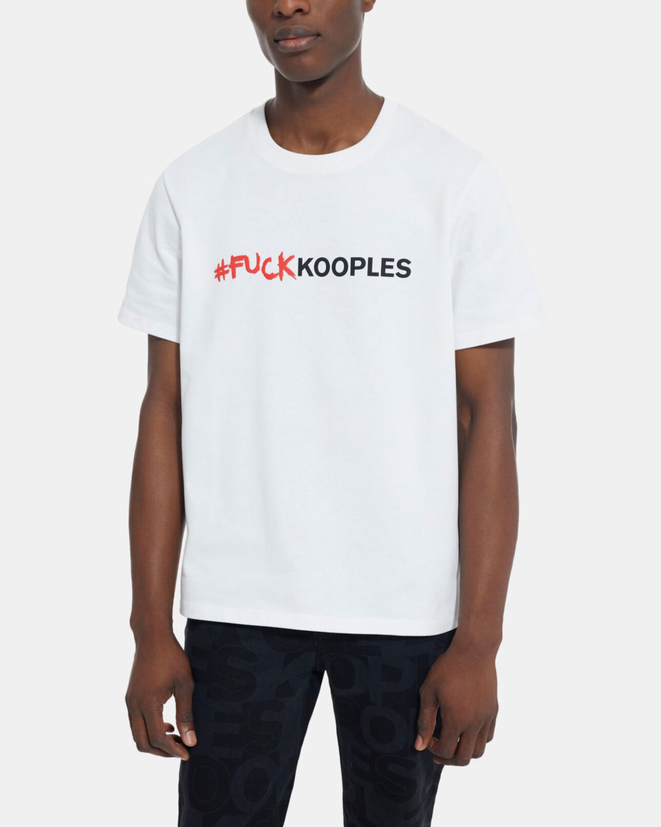 The Kooples MEN SNOW WHITE white t-shirt with logo
