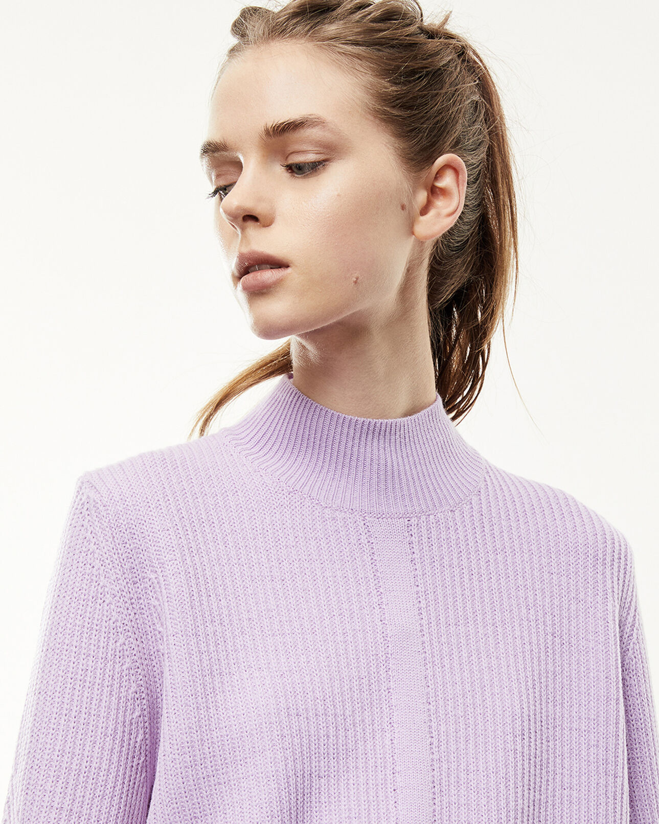 The Kooples FEMME PURPLE pull lilas avec col montant