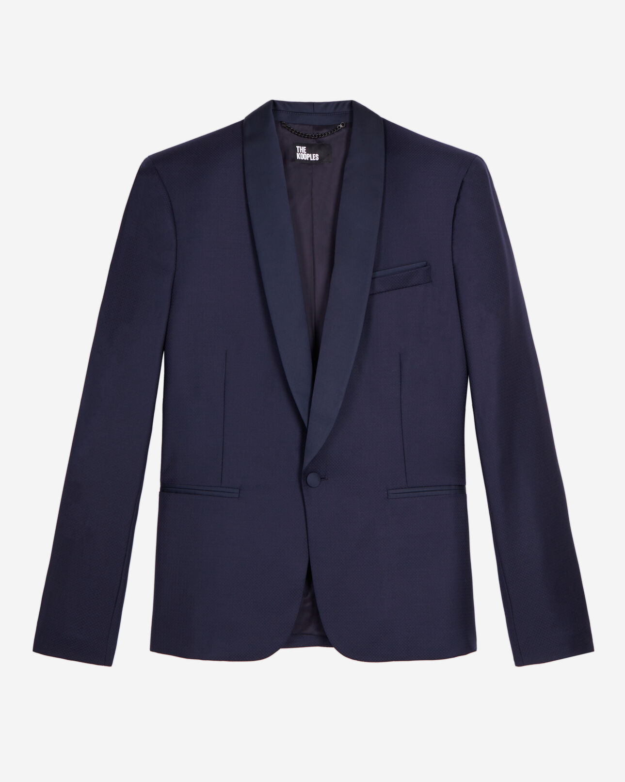 The Kooples HOMME NAVY veste de smoking en laine bleu marine coupe ajustée