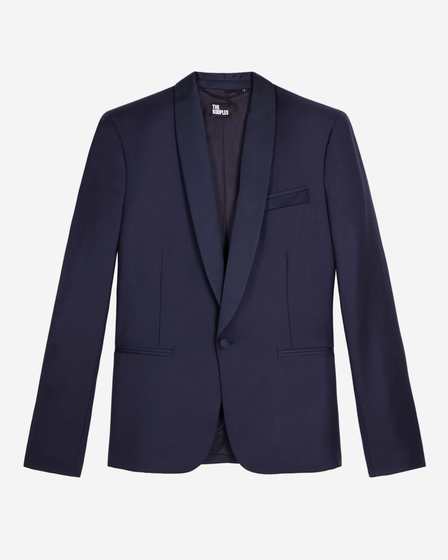 Veste de smoking en laine bleu marine coupe ajustée, NAVY, hi-res image number null