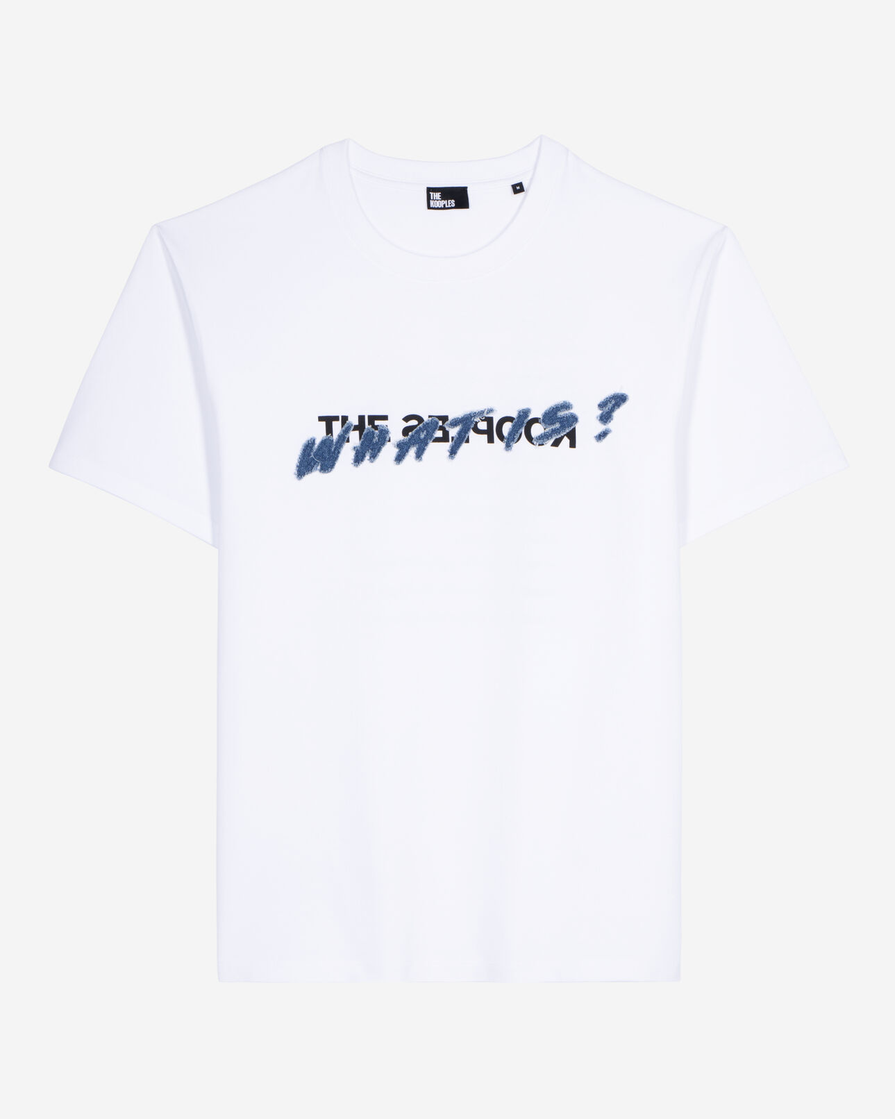 The Kooples HERREN WHITE weißes t-shirt mit what is-schriftzug