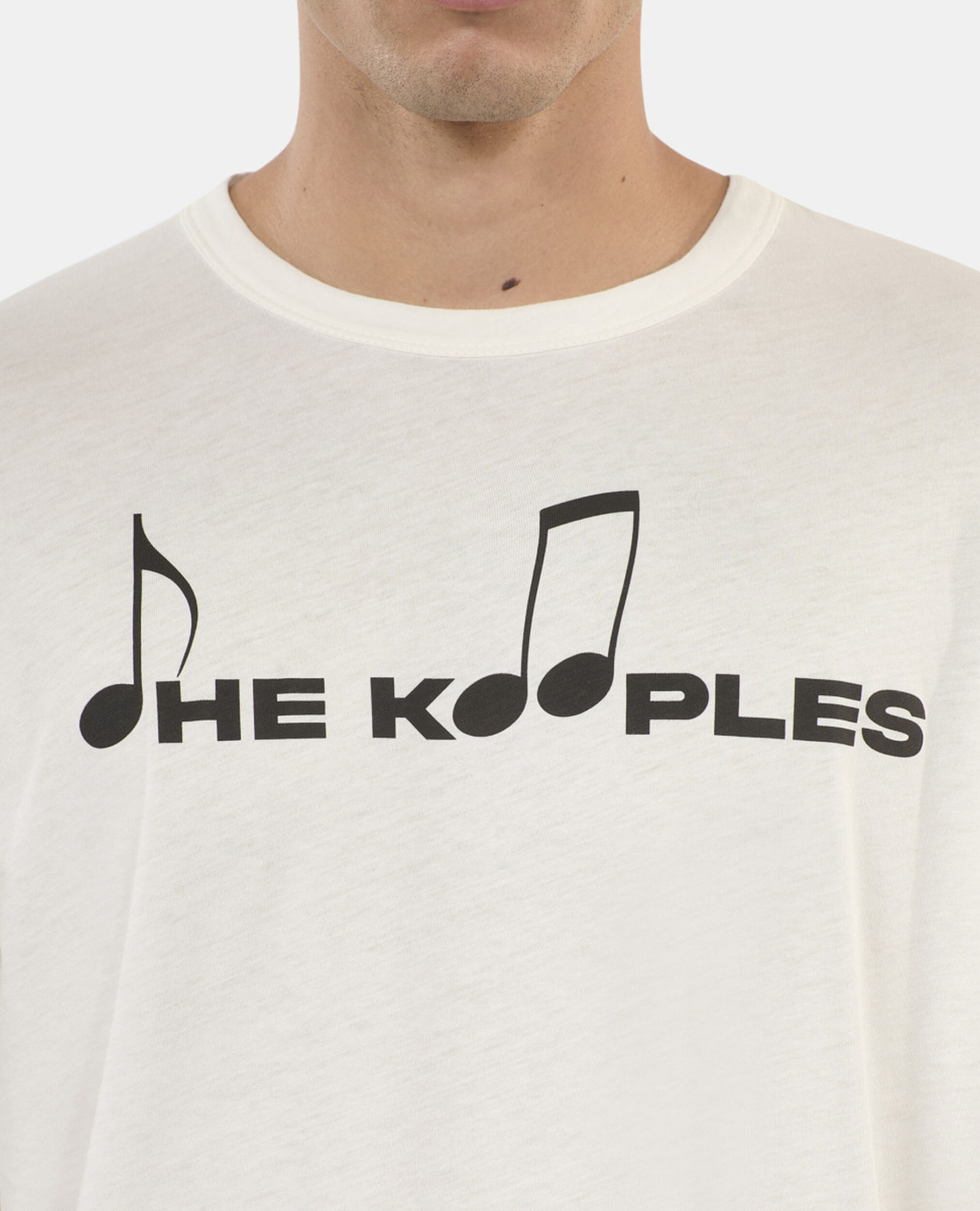 White screen printed long sleeved t-shirt, ECRU, hi-res image number null