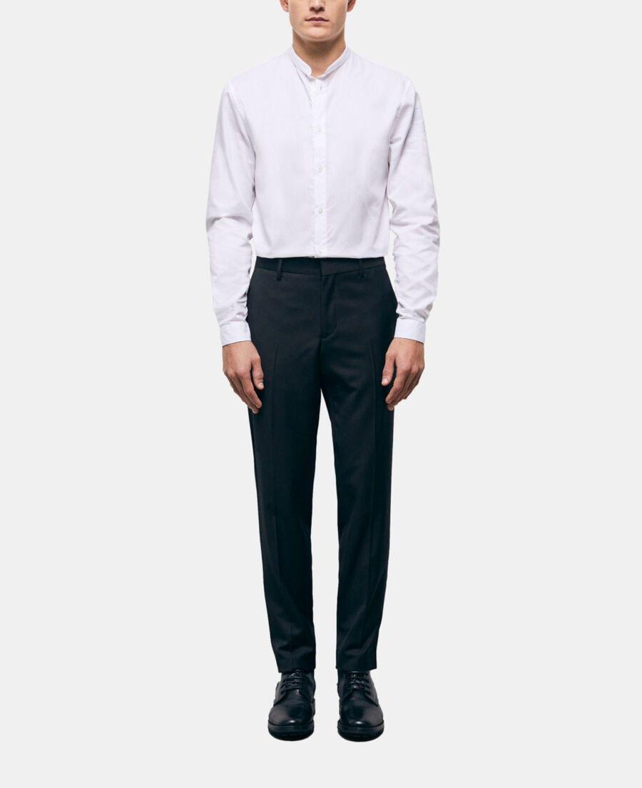 pantalon de costume en laine noir